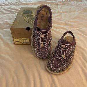 Women's Keen Uneek cord sandals in light purple/lavender size 10